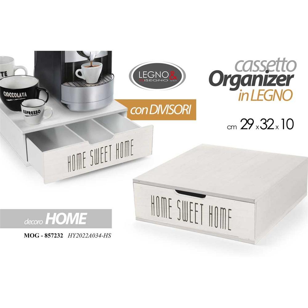 Mog/Casset.C/Div 29*32*10 Hy2022A034/Hs - Legno Bianco - Porta Cialde | Mikasa