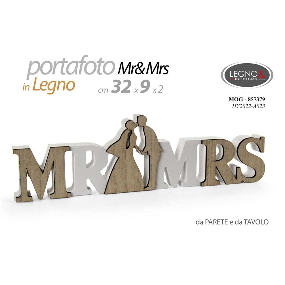 Mog/Mr & Mrs 32*9*1,8Cm Hy2022A023 - Legno Marrone - Scritte | Mikasa