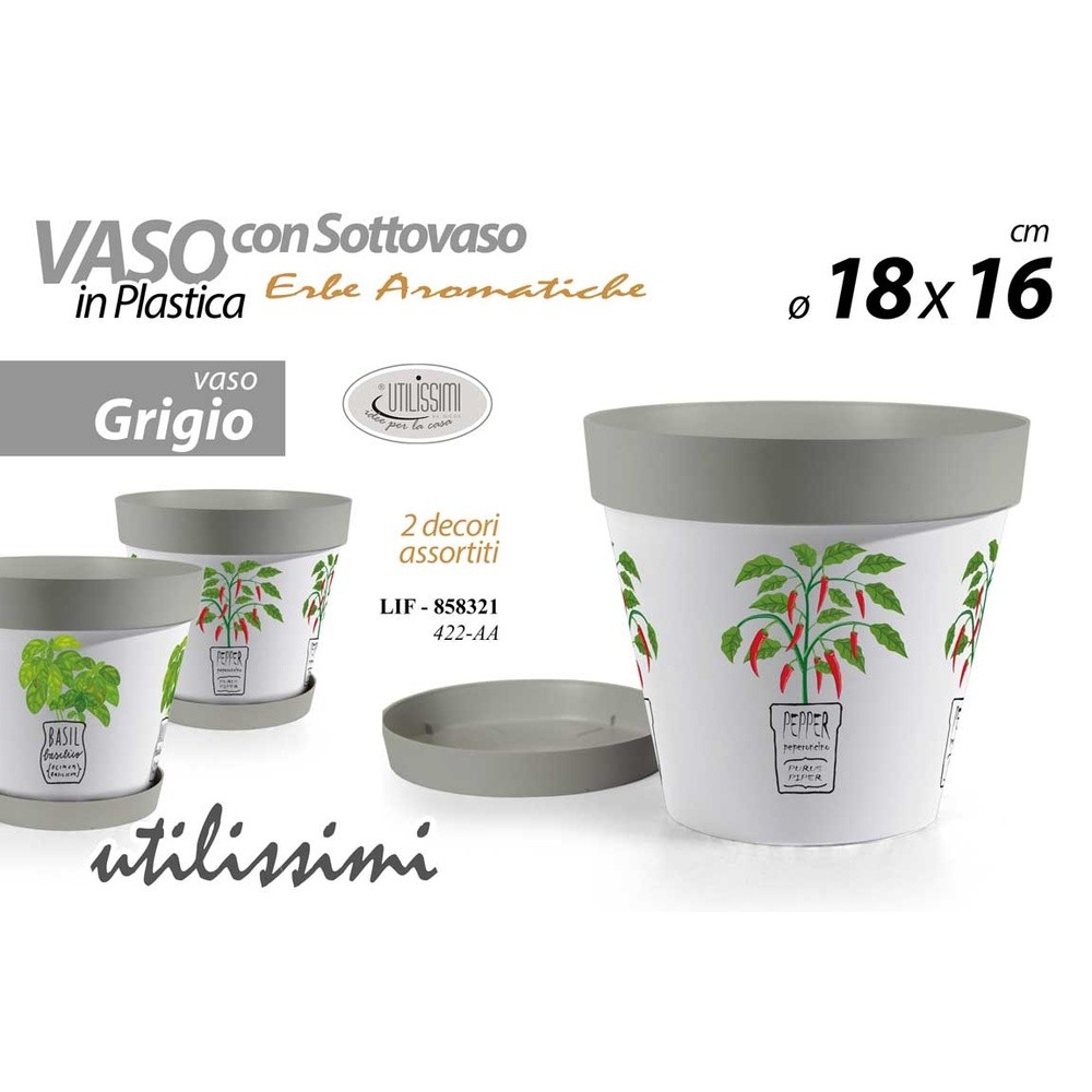 Lif/Vaso Pl.Erbe Aromatiche 18*16 422/Aa