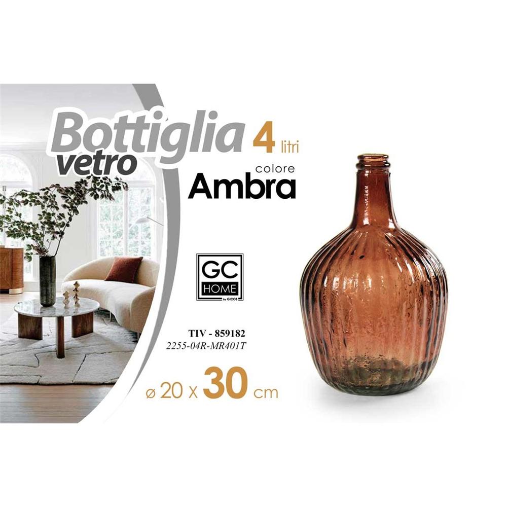 TIV/BOTTIG.VET.AMBRA 4L 20*20*30CM 2255/04R-MR401T - Vetro Giallo - Bottiglia Per Fragranze | Mikasa