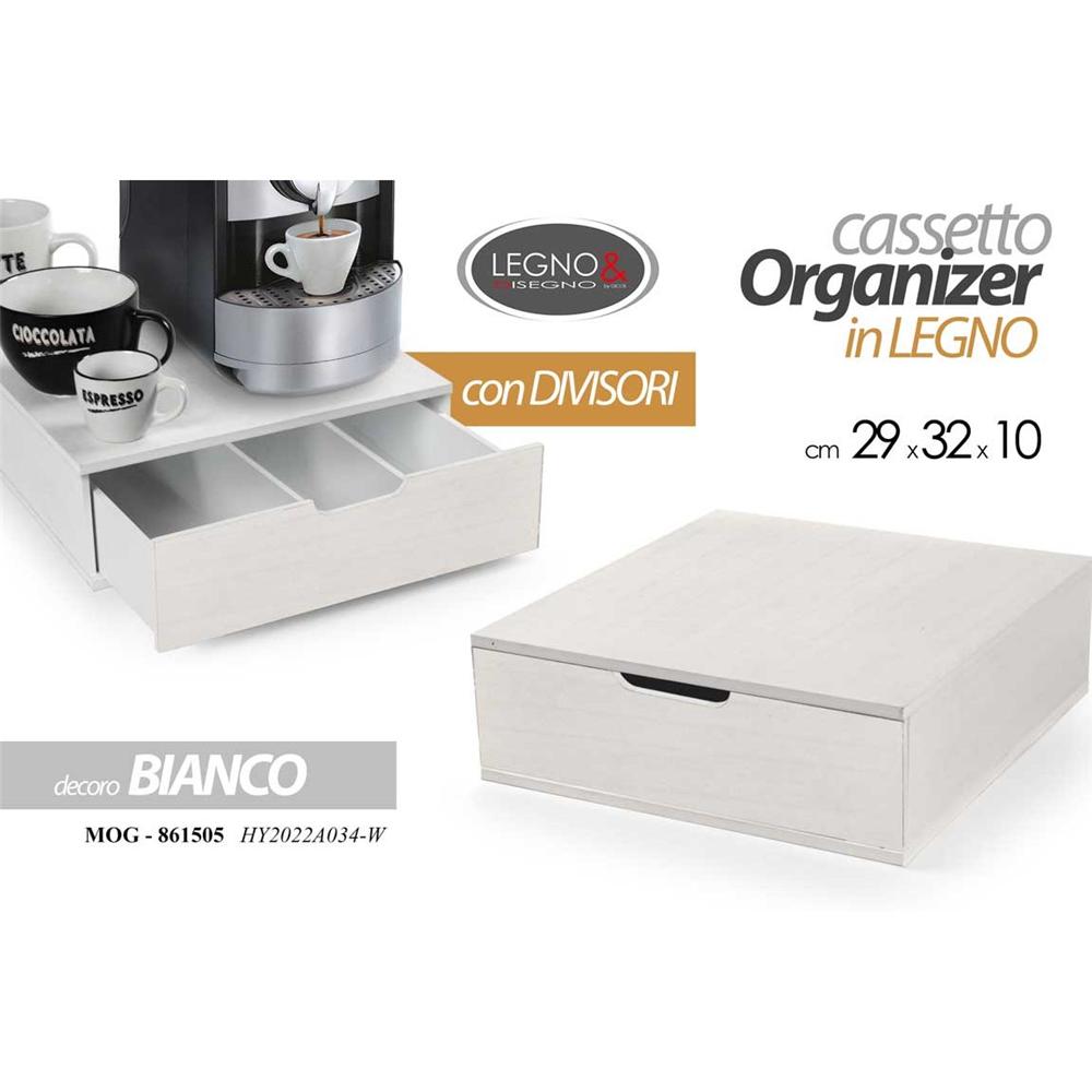 Mog/Casset.C/Div 29*32*10 Hy2022A034/W - Legno Bianco - Porta Cialde | Mikasa