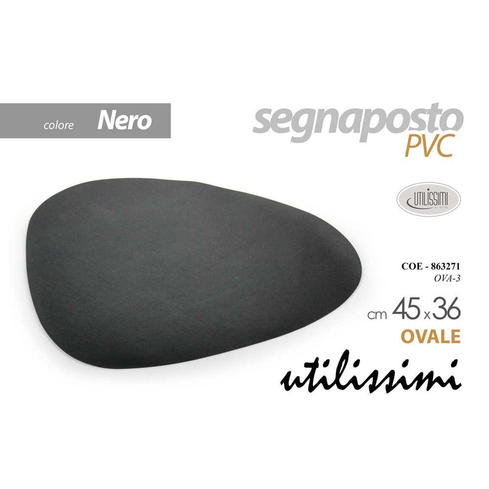 Coe/S.Posto Ova.Nero Pvc 45*36Cm Ova-3 - Plastica Nero - Tovagliette | Mikasa