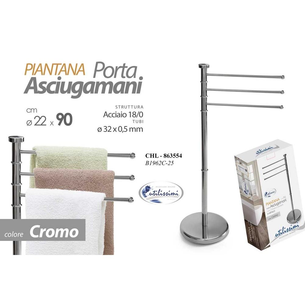 Chl/Porta Asciugamano a 3 Bracci Acciaio 201 25M 22*86 B1962C-25