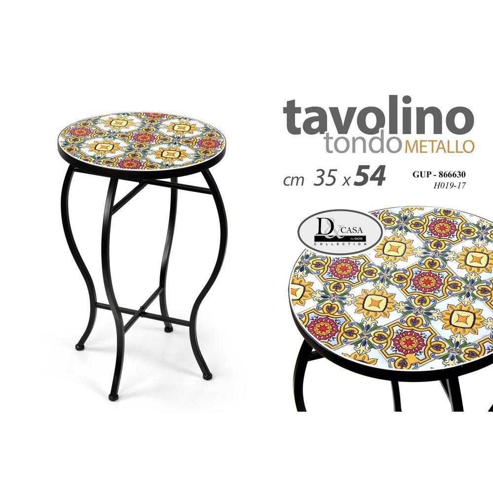 Gup/Tavolino Met-Pias. 35*35*54Cm H029 - Metallo Fantasia - Tavoli Giardino | Mikasa