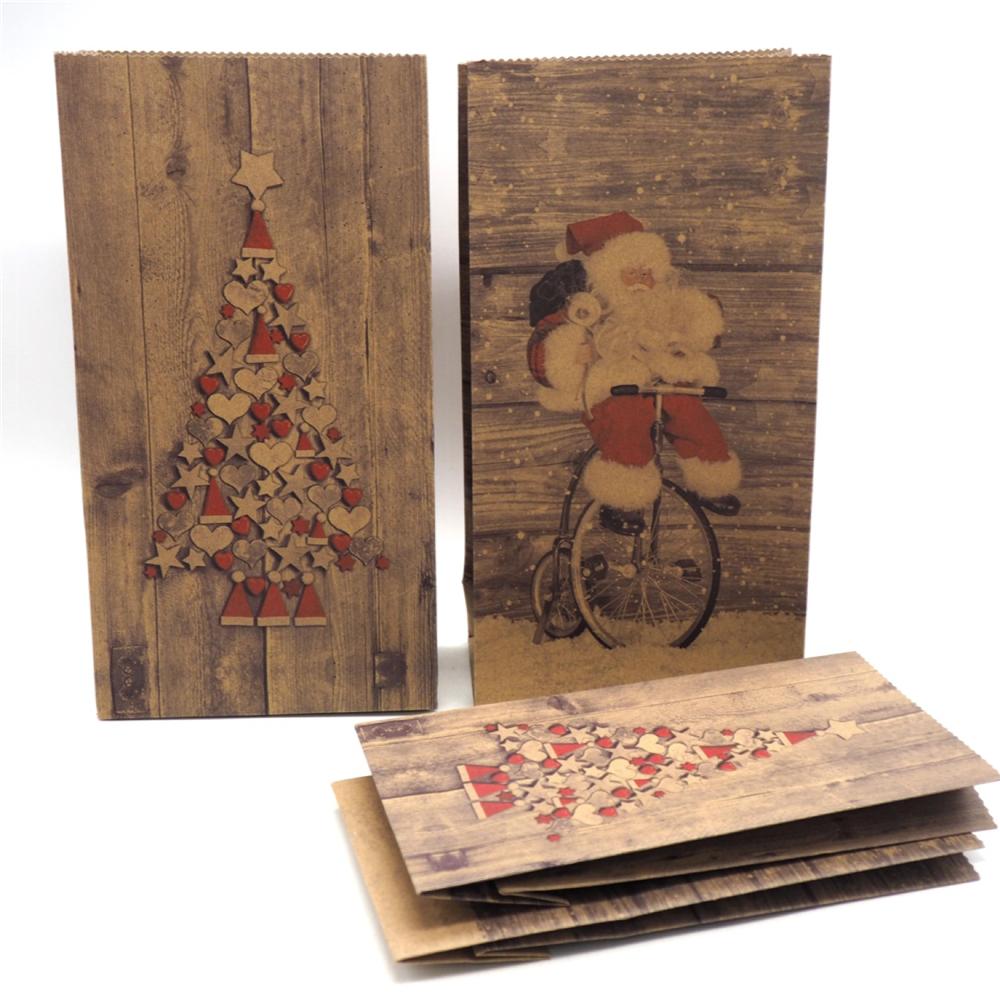 Sacchetto Carta Decoro Natale H.24X12X6Cm. 2Ass.Ti - Carta Beige - Buste Regalo | Mikasa