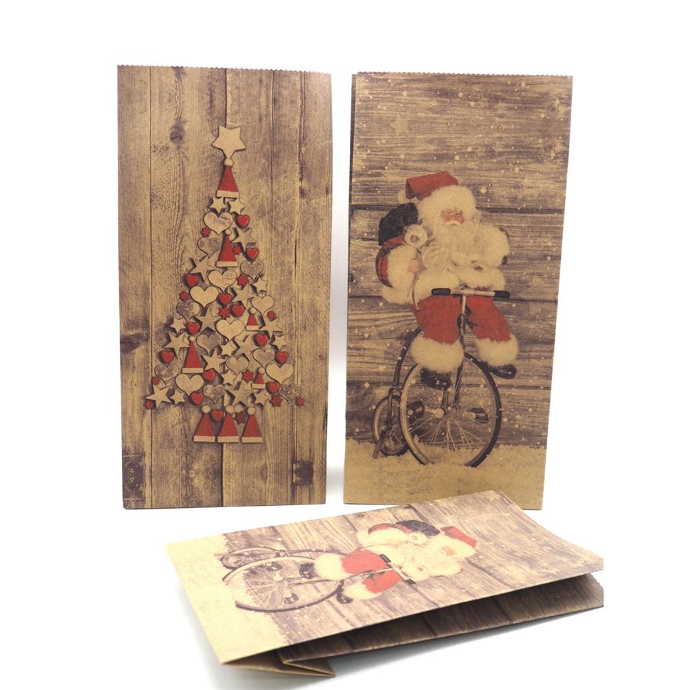 Sacchetto Carta Decoro Natale H.38X18X10Cm. 2Ass.Ti - Carta Beige - Buste Regalo | Mikasa