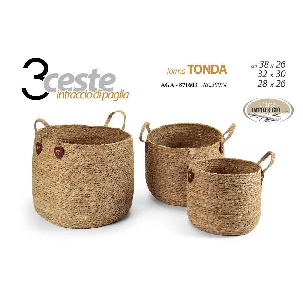 Cesta Piccola Intreccio Paglia 28*26Cm 883316