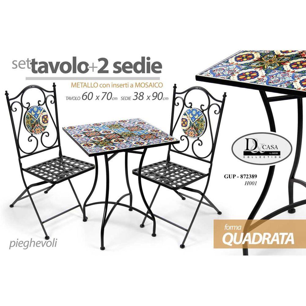 Gup/Tavolo Qto+2 Sedie Met-Piastr H001-2