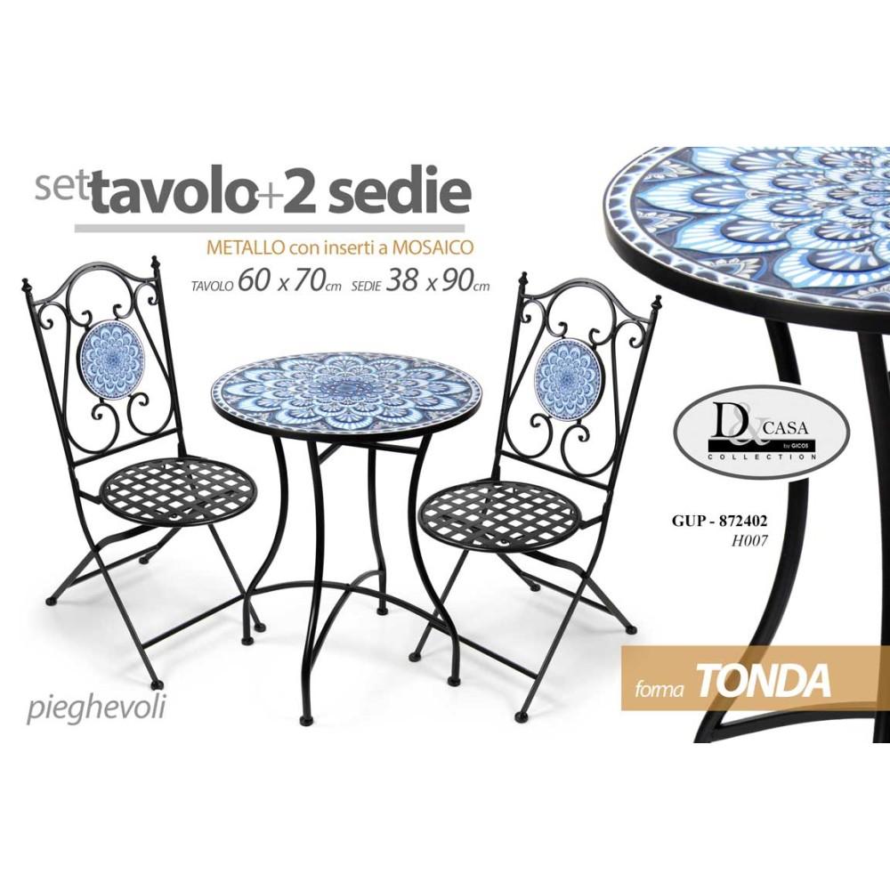 Gup/Tavolo Tdo+2 Sedie Met-Piastr H007-8