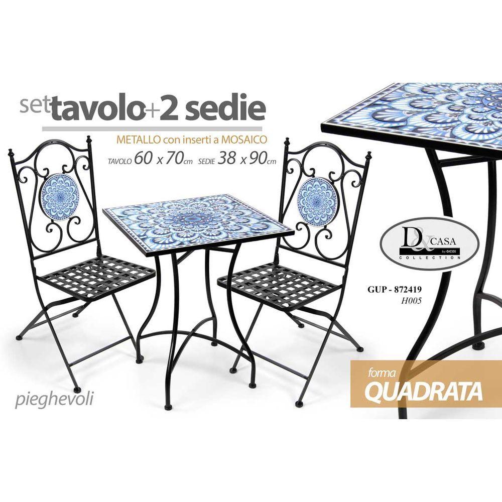 Gup/Tavolo Qto+2 Sedie Met-Piastr H005-6