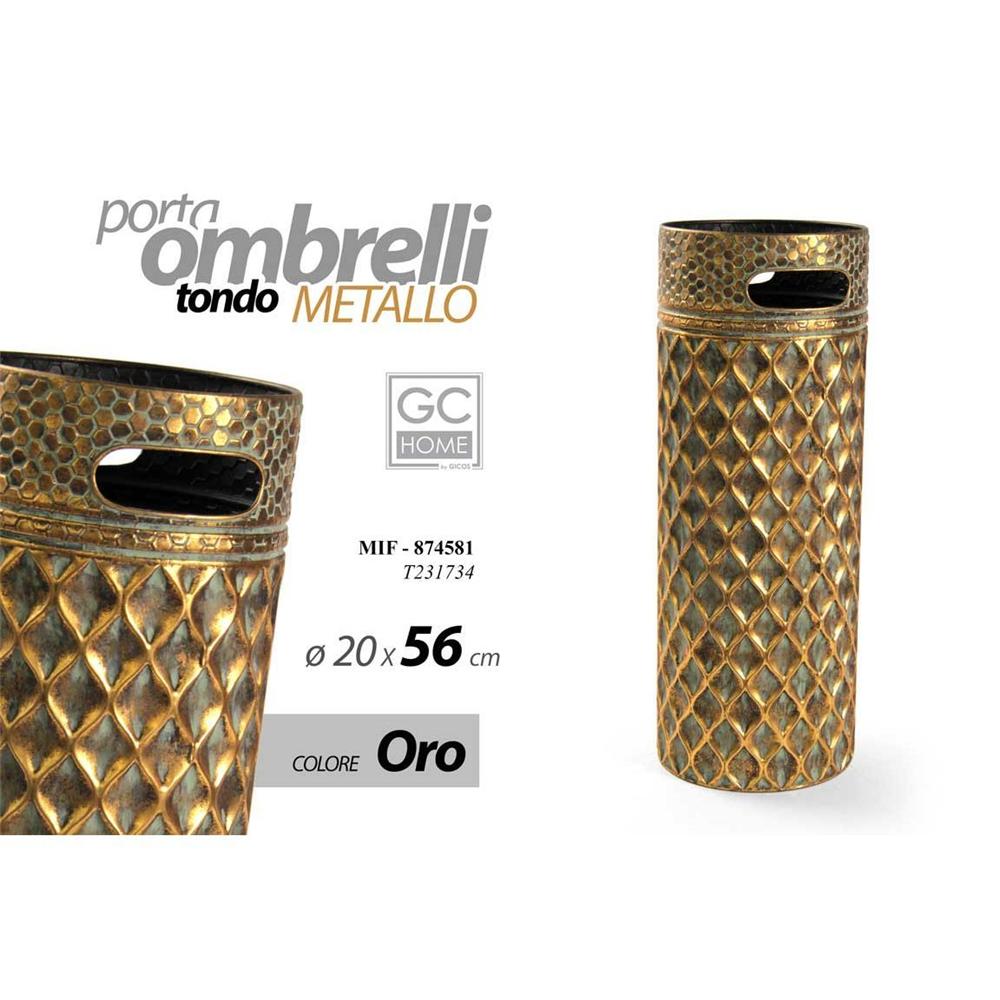 Mif/P.Ombrelli Met C/Oro 20*56Cm T231734 - Metallo Oro - Porta Ombrelli | Mikasa
