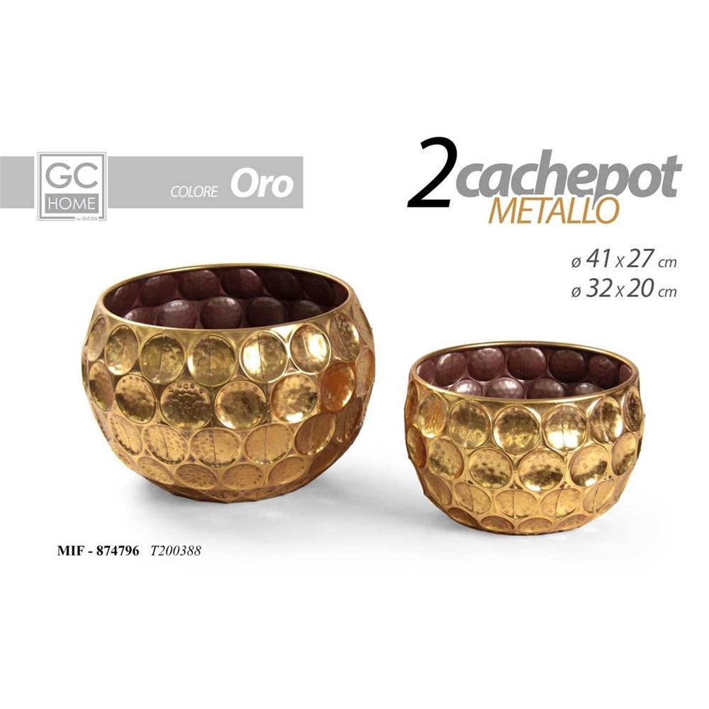 Mif/2Pz Cachepot Met 41/32Cm T200388 - Oro - Porta Vasi | Mikasa