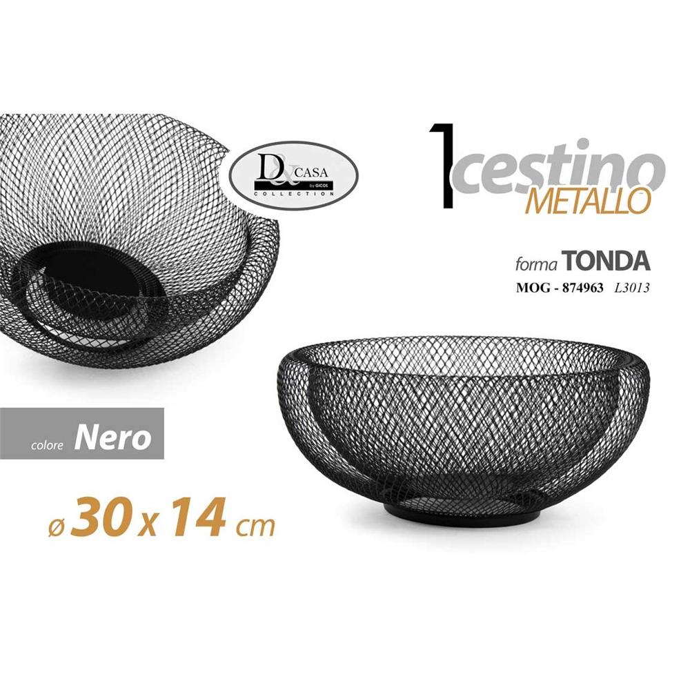 Mog/Cestino Fer.Nero 30*14Cm L3013