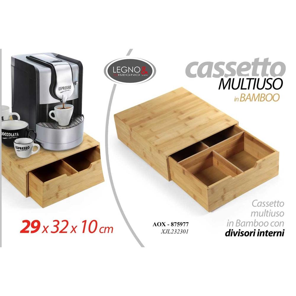 Aox/Cass.C/Div.Bambo 29*32*10 Xjl232301 - Legno Naturale - Porta Cialde | Mikasa