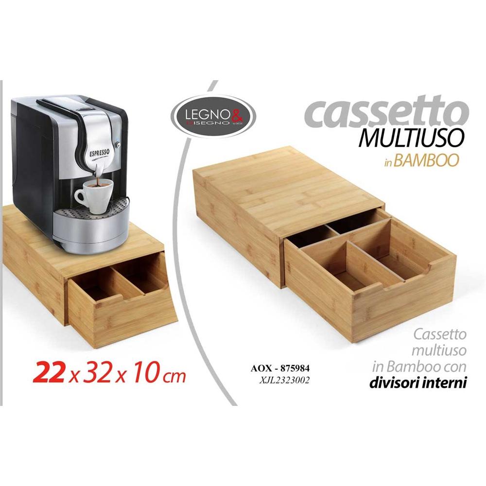 Aox/Cass.C/D Bamb. 22*32*10Cm Xjl2323002 - Legno Naturale - Porta Cialde | Mikasa