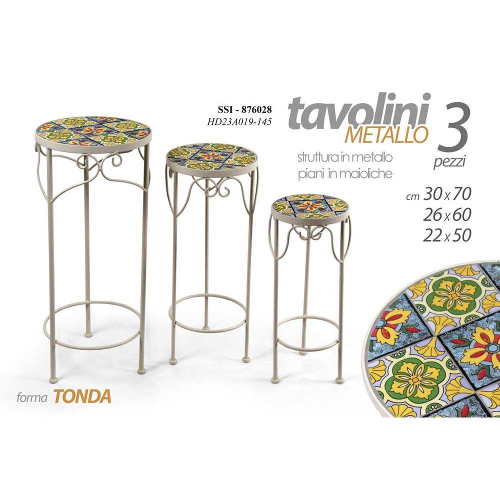 Ssi/Tavolino Tondo Bianco Medio 25*25*60Cm 883958 Hd23A019/145