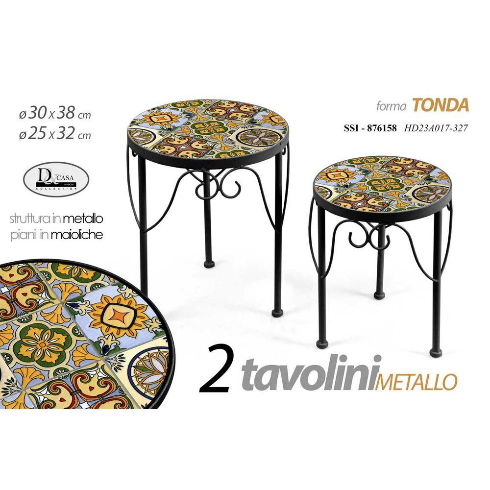 Ssi/Tavolino Tondo Nero Piccolo 25*25*32Cm 883910 Hd23A017/327