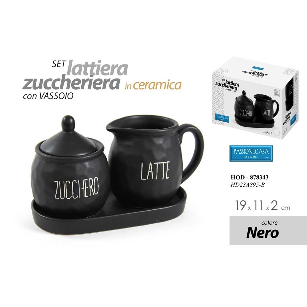 Hod/Vas.Zuch+Lat. 19*11*2Cm Hd23A895/B - Nero - Teire, Lattiere & Zuccheriere | Mikasa