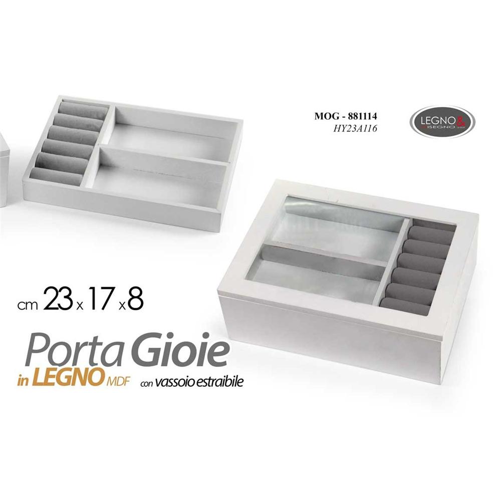 Mog/P.Gioielli Mdf As 23*17*8 Hy23A116 - MDF Bianco - Porta Gioie | Mikasa