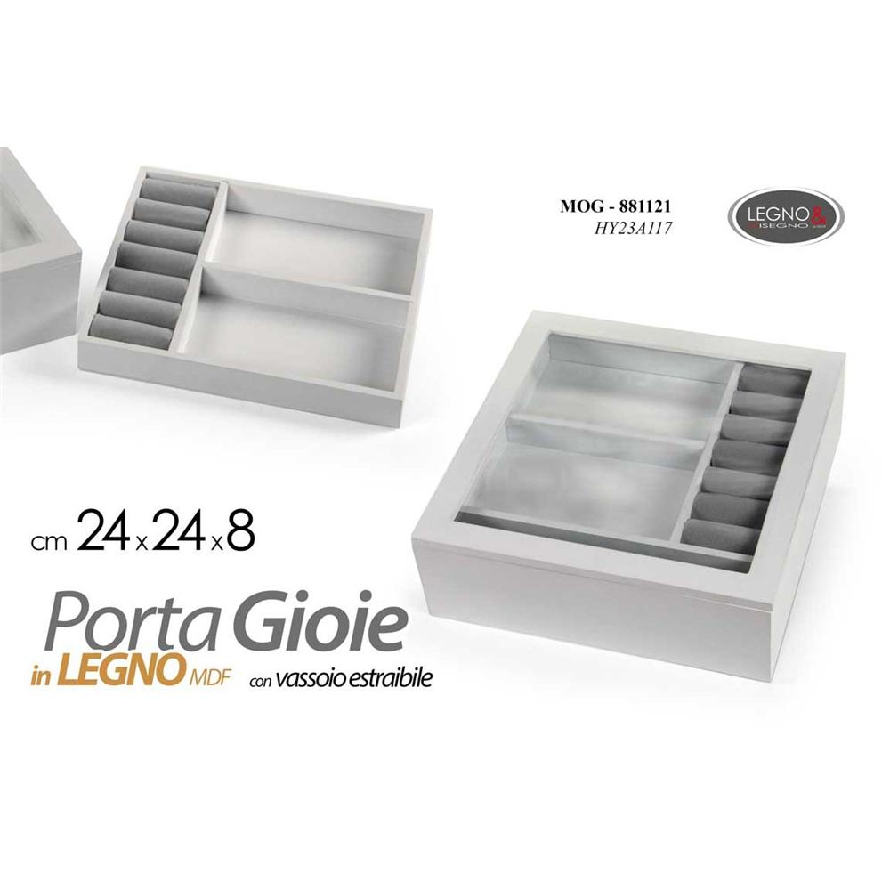 Mog/P.Gioielli Mdf As 24*24*8 Hy23A117 - MDF Bianco - Porta Gioie | Mikasa