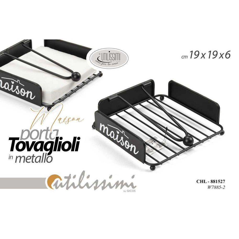 Chl/P.Tovag.Maison 19*19*6Cm W7885-2 - Nero - Porta Tovaglioli | Mikasa