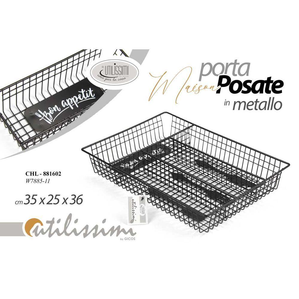 Chl/P.Posate Maison 35*25*36Cm W7885-11 - Nero - Porta Posate | Mikasa