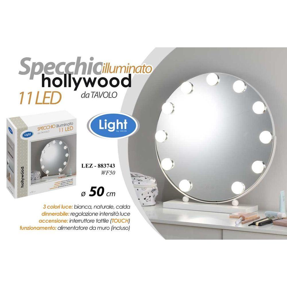 Lez/Specchio 11Led Tdo 50Cm Wf50 - Legno Bianco - Specchi | Mikasa