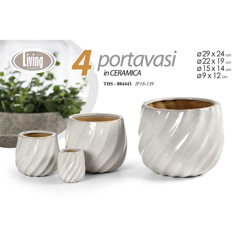 Tds/Cachepot Bianco 22*22*19Cm 886560 Ip18-139