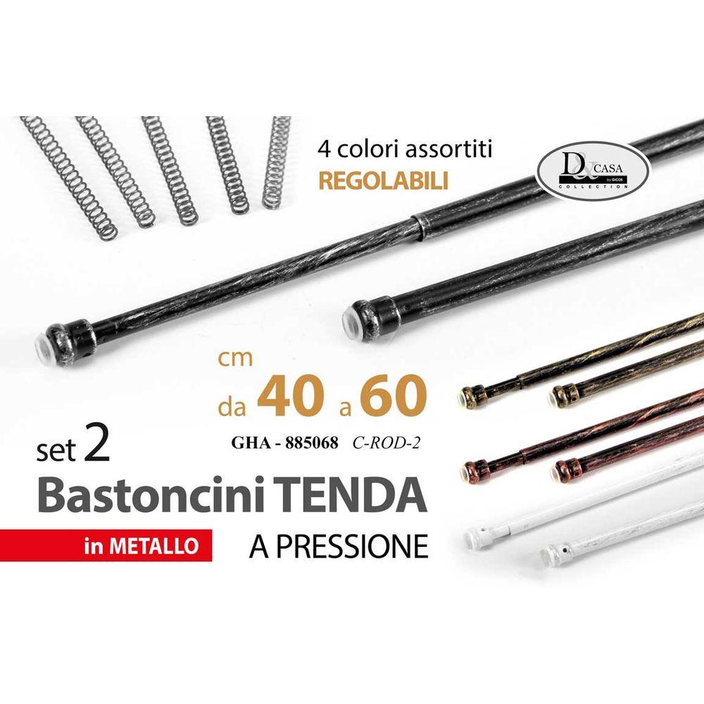 Gha/2 Aste Tend Met.40-60Cm Ass. C.Rod-2 - Assortito - Aste Tende | Mikasa