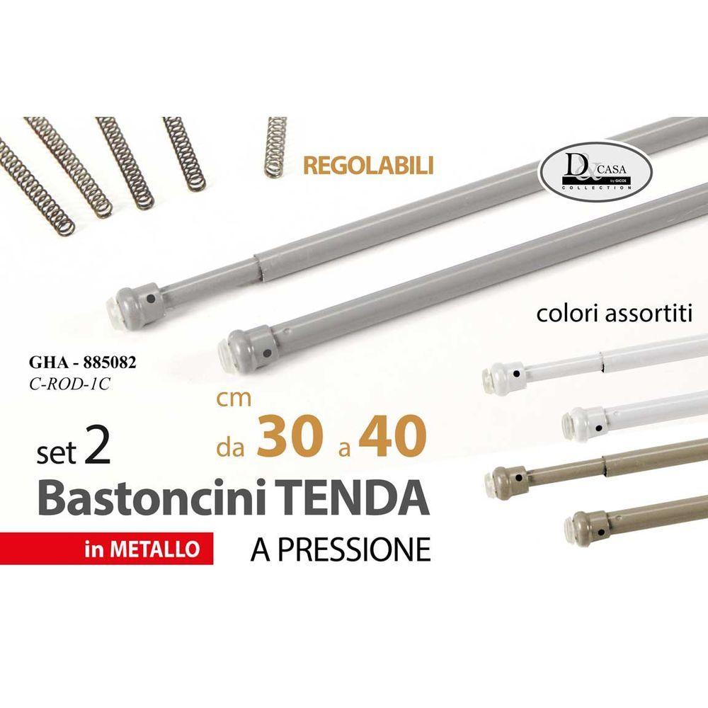 Gha/2 Aste Tenda Met.30-40Cm As C.Rod-1C - Assortito - Aste Tende | Mikasa