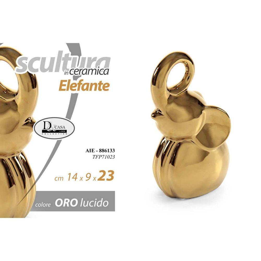 Aie/Elefante Dec C/Oro 14*9*23 Tfp71023 - Ceramica Oro - Oggettistica | Mikasa