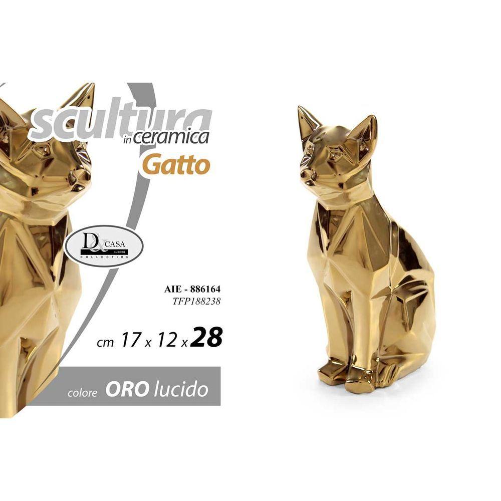 Aie/Gatto Decor C/Oro 17*12*28 Tfp188238 - Oro - Oggettistica | Mikasa