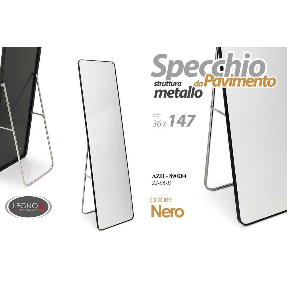 Azh/Specchio Nero 36*147Cm 22-05/B - Metallo Nero - Specchi | Mikasa