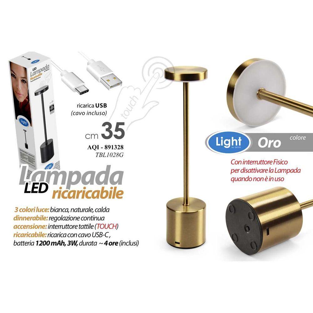 Aqi/Lampada Tavled Touc 8*34,5 Tbl1028/G - Metallo Oro - Lampade | Mikasa
