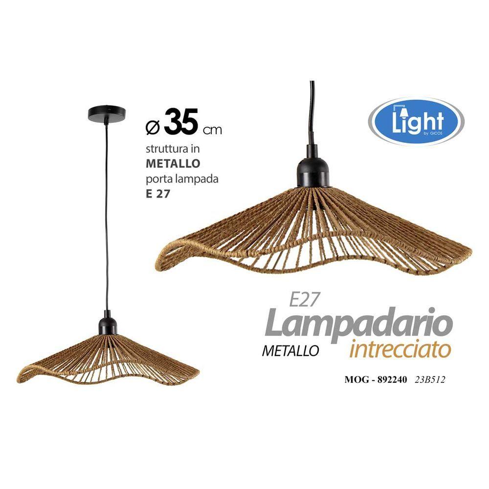 Mog/Lampadario 35*35Cm 23B512 - Corda Beige - Lampadari | Mikasa