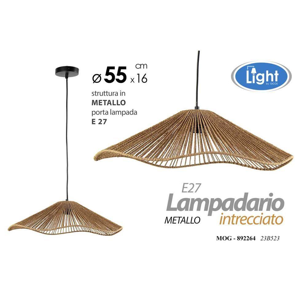 Mog/Lampadario 55*55*16Cm 23B523 - Corda Beige - Lampadari | Mikasa