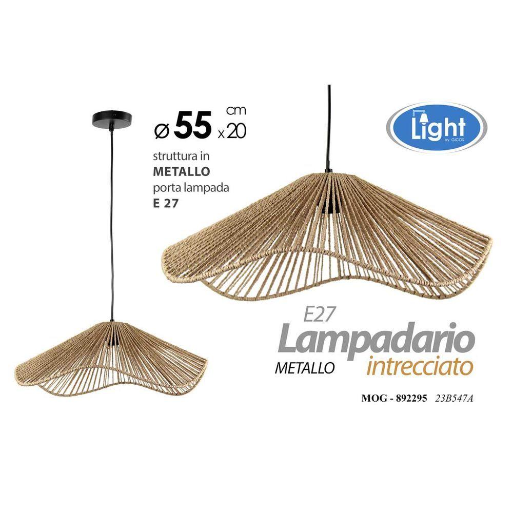 Mog/Lampadario 55*55*20Cm 23B547A - Corda Beige - Lampadari | Mikasa
