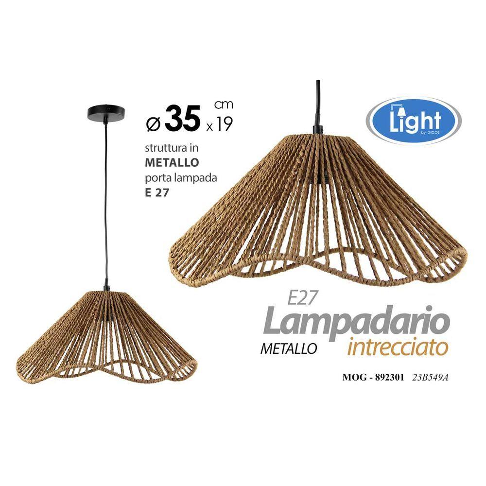 Mog/Lampadario 35*35*19Cm 23B549A - Corda Beige - Lampadari | Mikasa