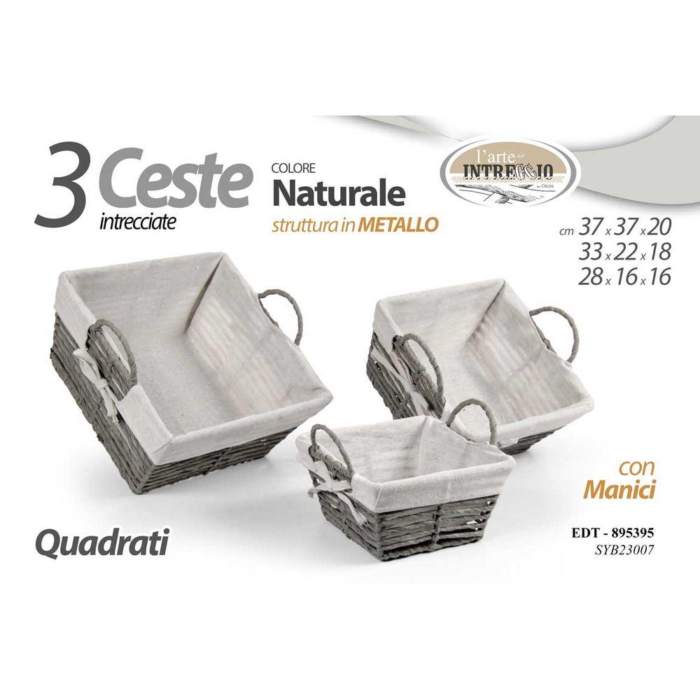 Edt/Cestino Rettangolare Grigio 37*37*20Cm 895418 Syb23007