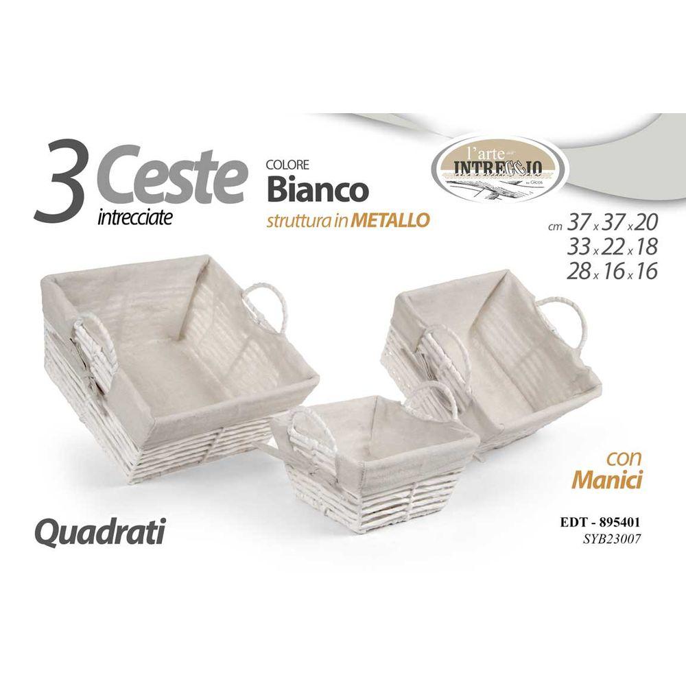 Edt/Cestino Rettangolare Bianco 37*37*20Cm 895449 Syb23008