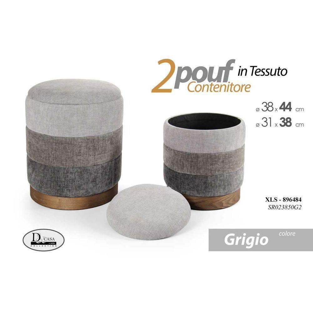 Pouf Contenitore Grigio 31*31*38Cm 896521 - Grigio - Pouf | Mikasa