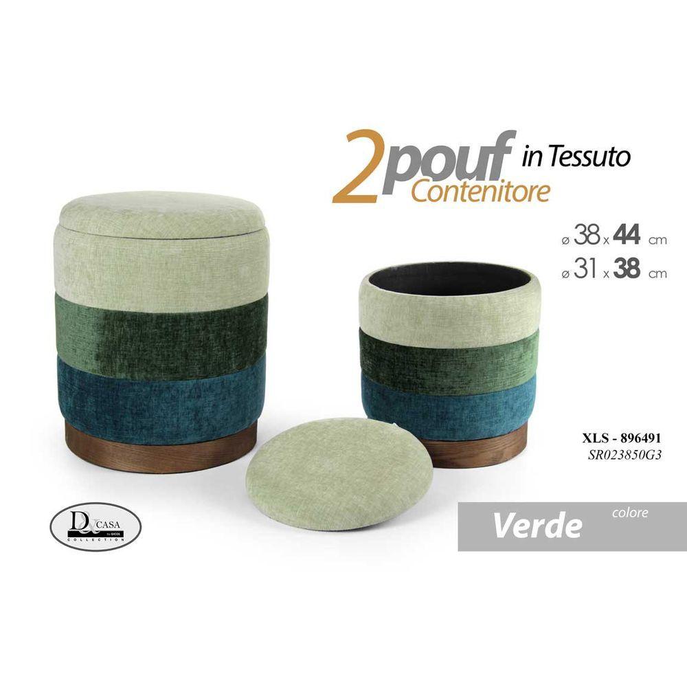 Pouf Contenitore Verde 31*31*38Cm 896545 - Verde - Pouf | Mikasa