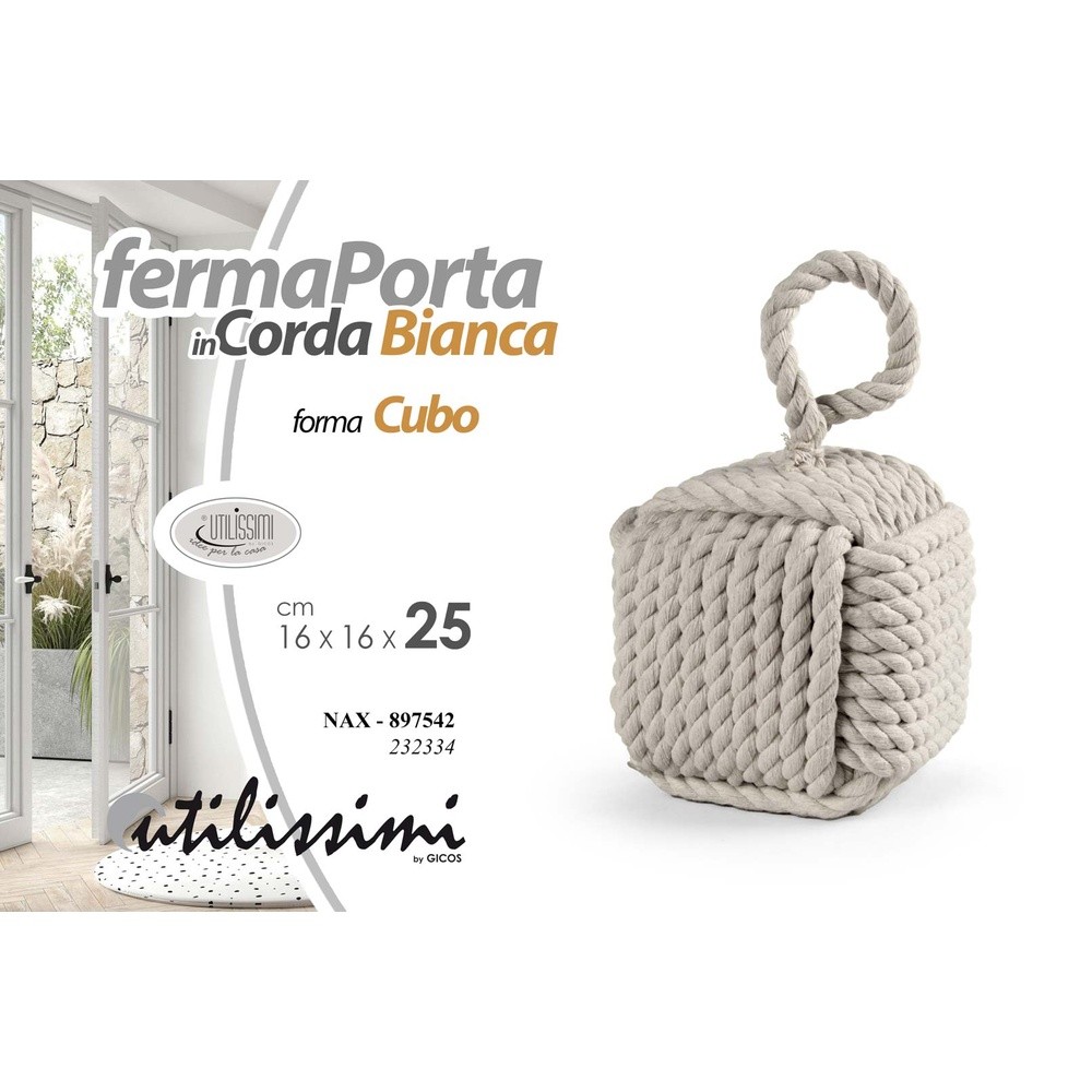 Nax/Fermaporta Cubo Bnc 16*16*25 232334 - Bianco - Ferma Porta & Paraspifferi | Mikasa