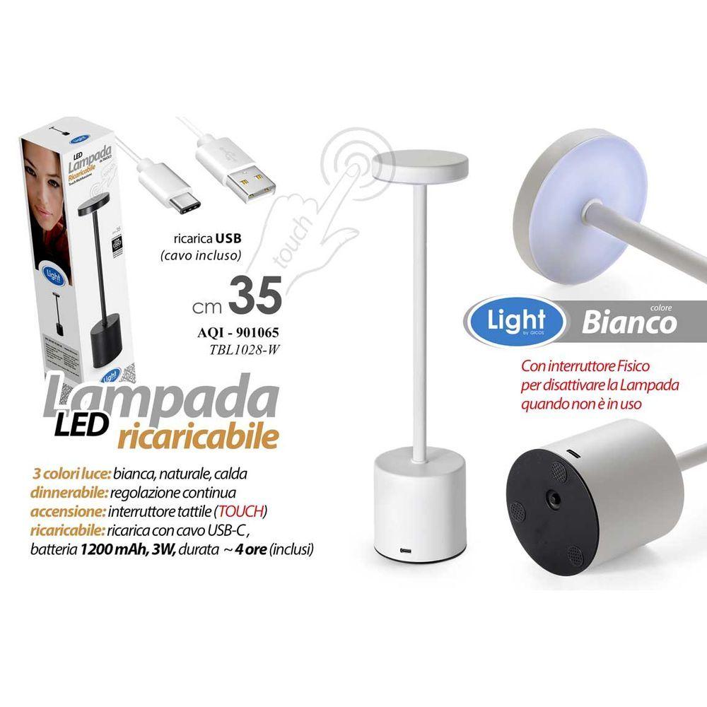 Aqi/Lampada Tavled Touc 8*34,5 Tbl1028/W - Metallo Bianco - Lampade | Mikasa