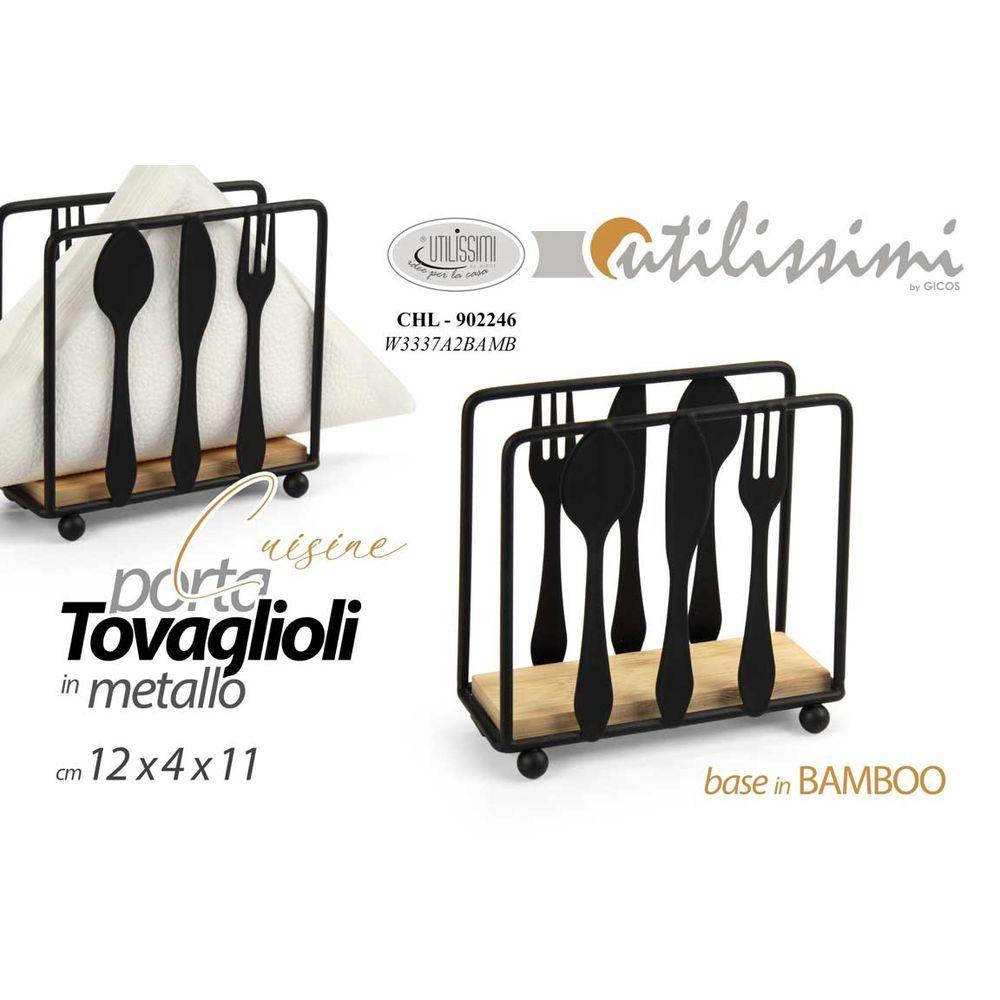Chl/P.Tovag Vertic 12*4,2*11 W3337A2Bamb - Nero - Porta Tovaglioli | Mikasa