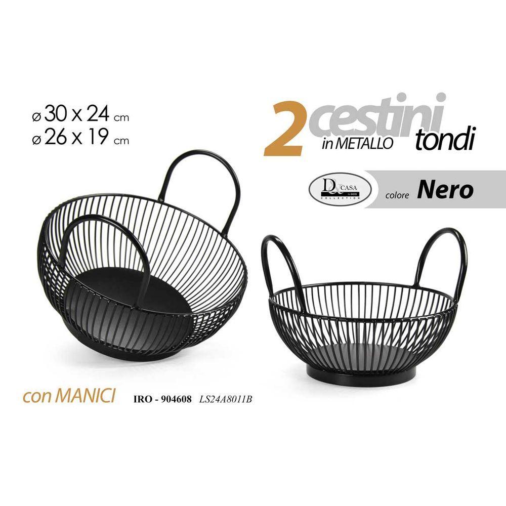 Cestino Ferro 30,5*24Cm 904615 - Metallo Nero - Centrini | Mikasa