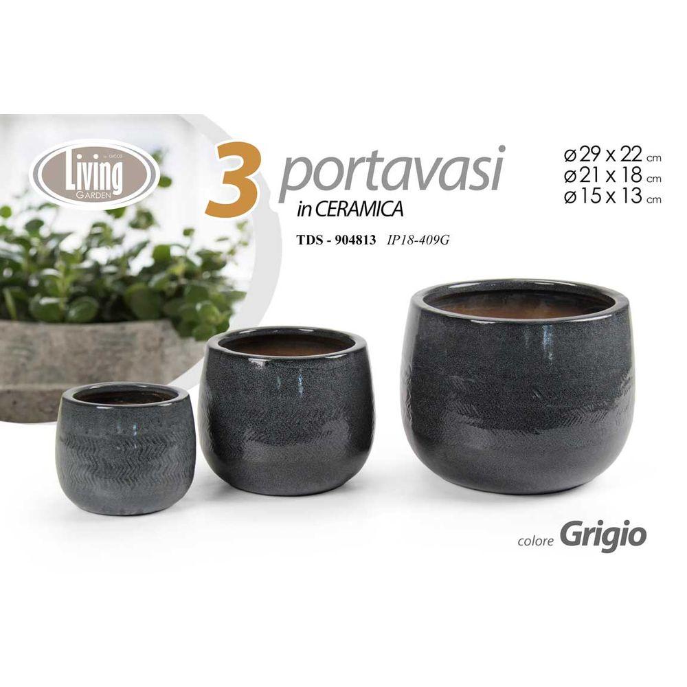 Tds/Cachepot Grigio Medio 21*18Cm Ip18-409G