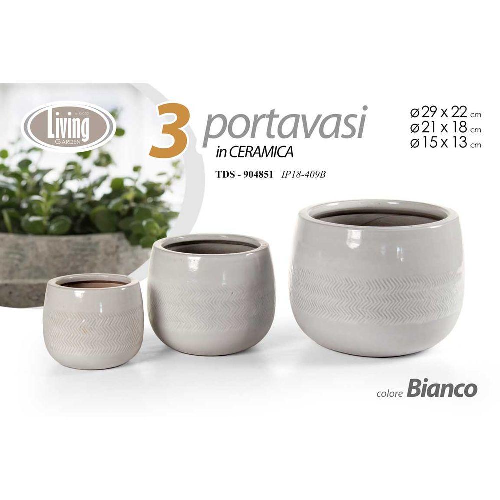 Tds/Cachepot Bianco Grande 29*22Cm 904875 Ip18-409B