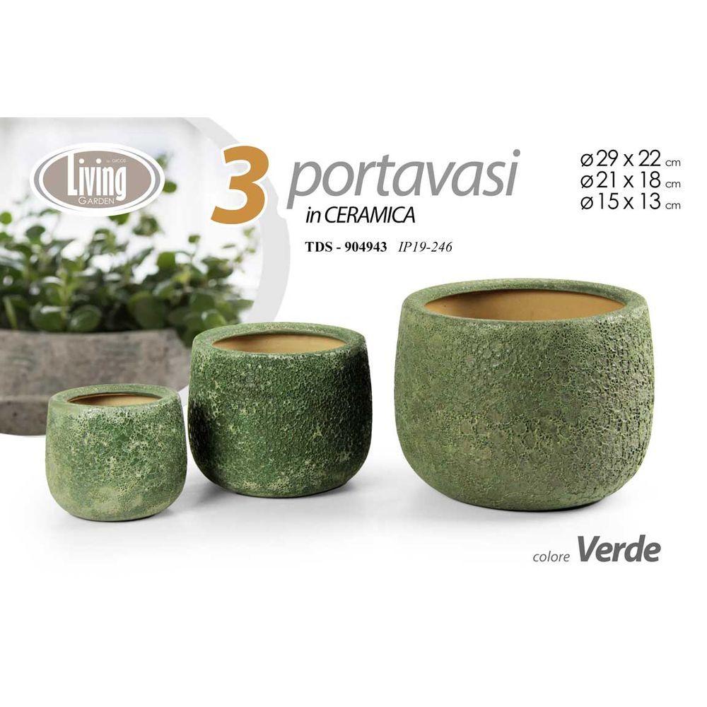Cachepot (Ceramica,Smalto) 15*13Cm 905001 - Ceramica Verde - Vasi & Accessori | Mikasa