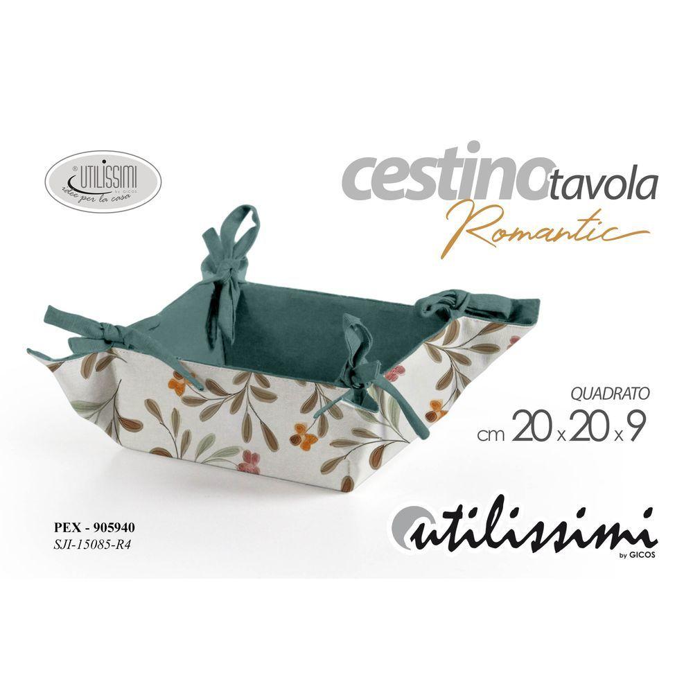 Pex/Cestino Quadrato Romantic 20*9 Sji-15085-R4 - Tessuto Verde - Ceste | Mikasa